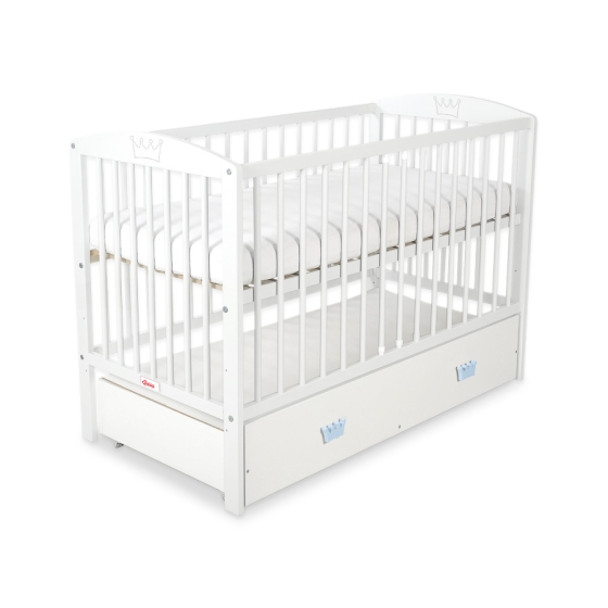 Baby cot bed 120x60cm with crown with drawer MAXI