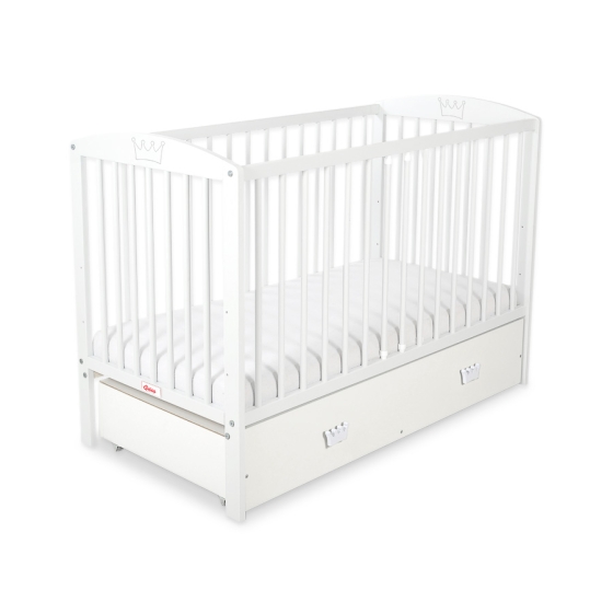 Baby cot bed 120x60cm with crown with drawer MAXI