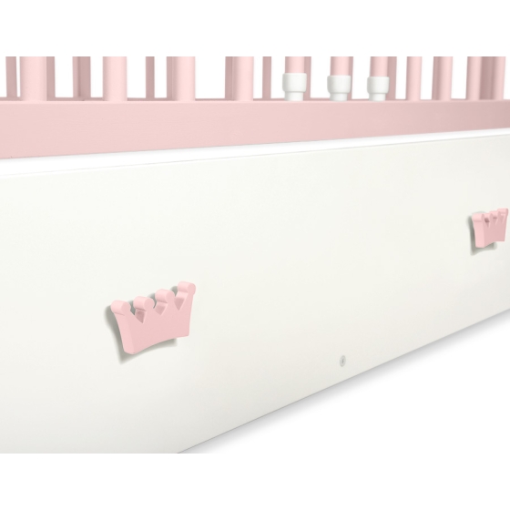 Baby cot bed 120x60cm with crown with drawer MAXI