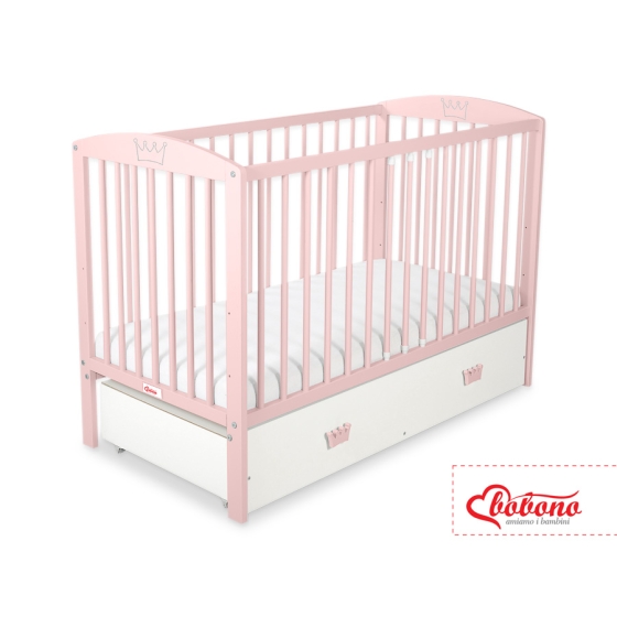 Baby cot bed 120x60cm with crown with drawer MAXI