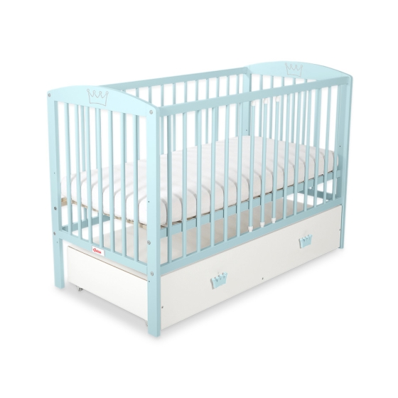 Baby cot bed 120x60cm with crown with drawer MAXI