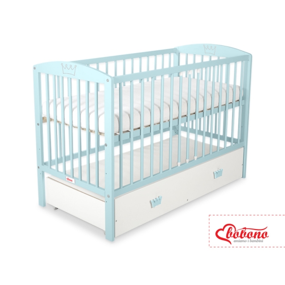 Baby cot bed 120x60cm with crown with drawer MAXI