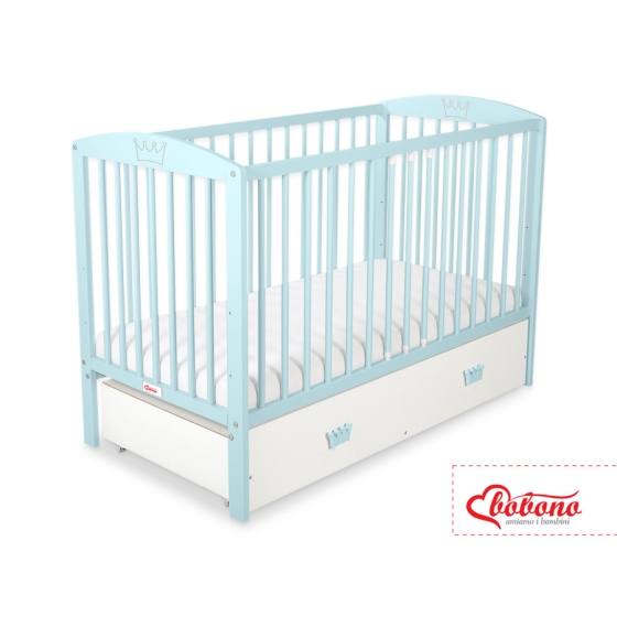 Baby cot bed 120x60cm with crown with drawer MAXI