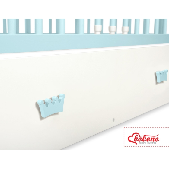 Baby cot bed 120x60cm with crown with drawer MAXI