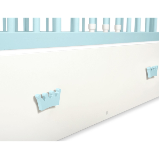 Baby cot bed 120x60cm with crown with drawer MAXI