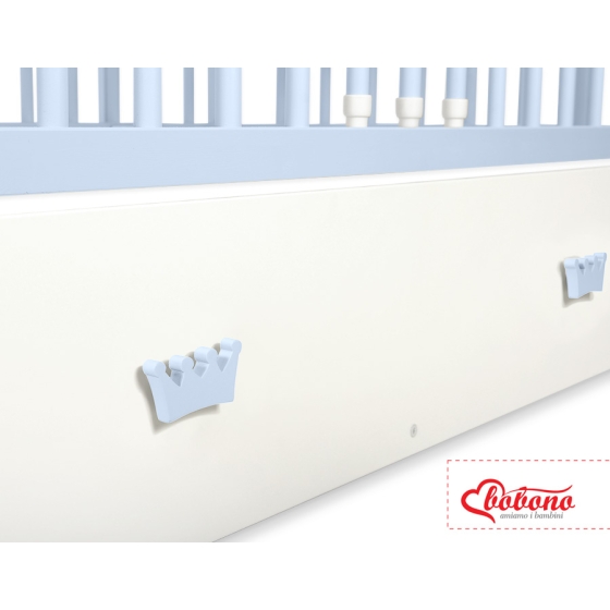 Baby cot bed 120x60cm with crown with drawer MAXI