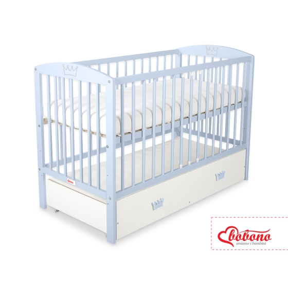 Baby cot bed 120x60cm with crown with drawer MAXI