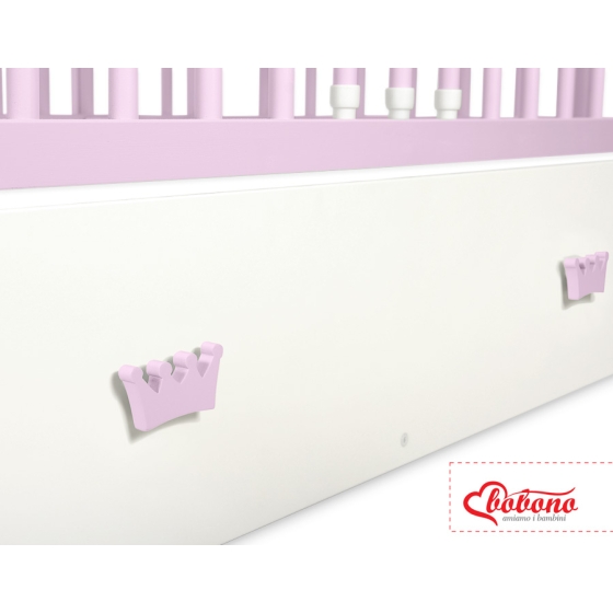 Baby cot bed 120x60cm with crown with drawer MAXI