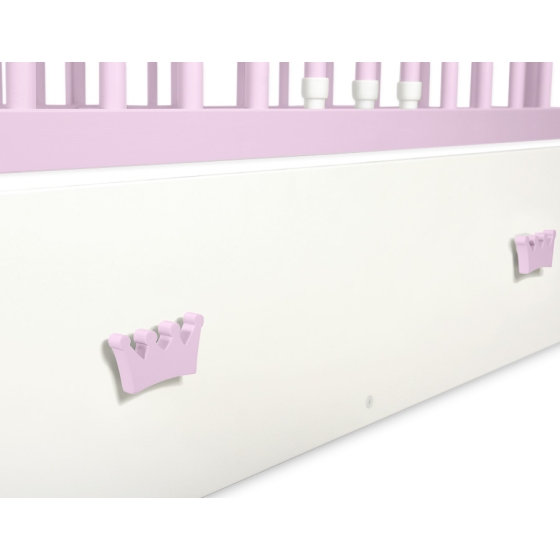 Baby cot bed 120x60cm with crown with drawer MAXI