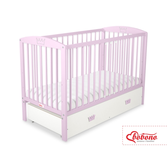 Baby cot bed 120x60cm with crown with drawer MAXI