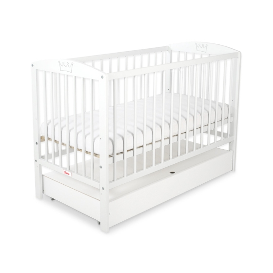 Baby cot bed 120x60cm with crown with drawer STANDARD