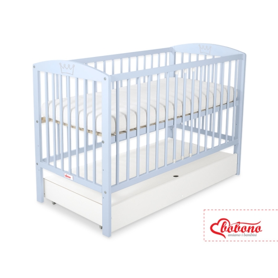 Baby cot bed 120x60cm with crown with drawer STANDARD