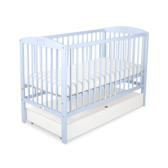 Baby cot bed 120x60cm with crown with drawer STANDARD