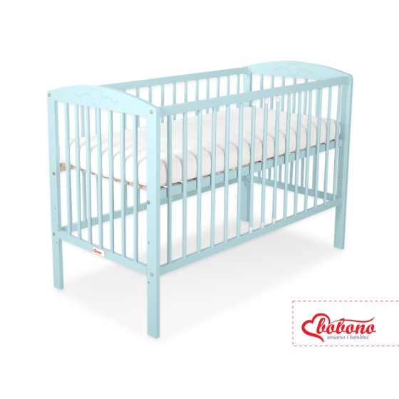 Baby cot bed 120x60cm with Hearts 5003-02- mint