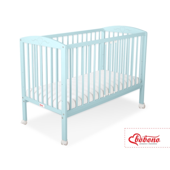 Baby cot bed 120x60cm with Hearts 5003-02- mint