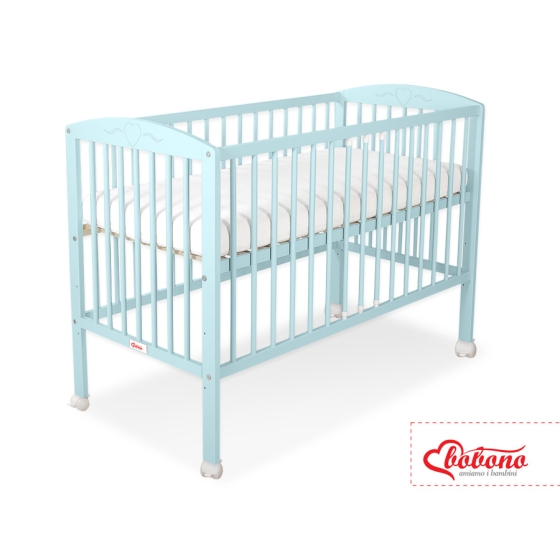 Baby cot bed 120x60cm with Hearts 5003-02- mint