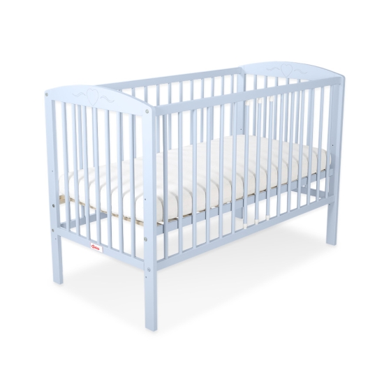 Baby cot bed 120x60cm with Hearts 5003-03- blue
