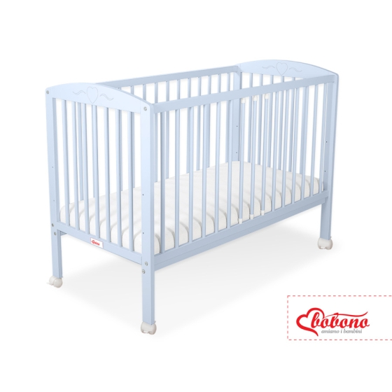 Baby cot bed 120x60cm with Hearts 5003-03- blue