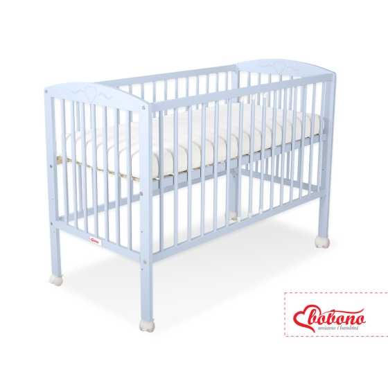 Baby cot bed 120x60cm with Hearts 5003-03- blue
