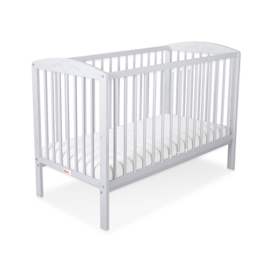 Baby cot bed 120x60cm with Hearts 5003-06- Gray