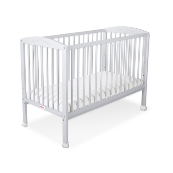 Baby cot bed 120x60cm with Hearts 5003-06- Gray