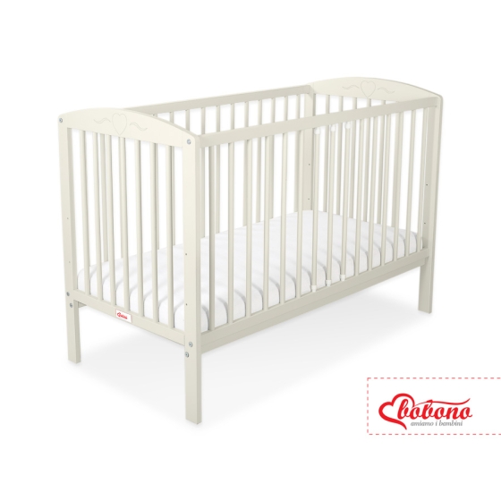 Baby cot bed 120x60cm with Hearts 5003-10- cream