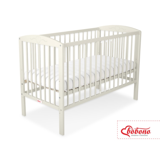 Baby cot bed 120x60cm with Hearts 5003-10- cream