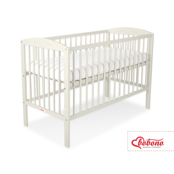 Baby cot bed 120x60cm with Hearts 5003-10- cream