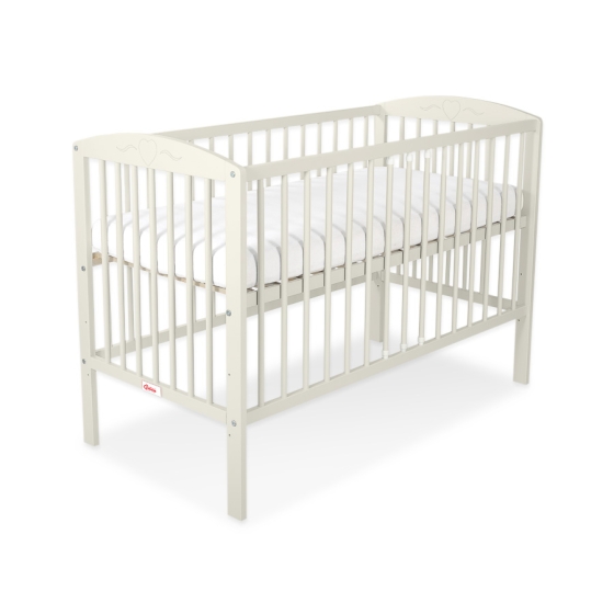 Baby cot bed 120x60cm with Hearts 5003-10- cream