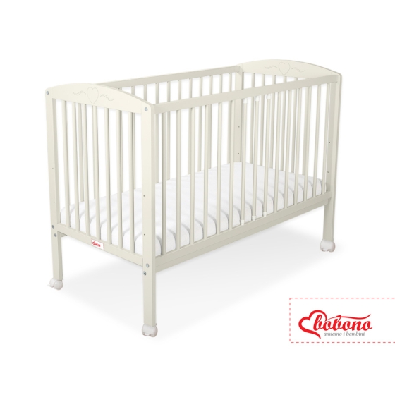 Baby cot bed 120x60cm with Hearts 5003-10- cream