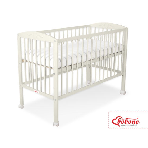 Baby cot bed 120x60cm with Hearts 5003-10- cream