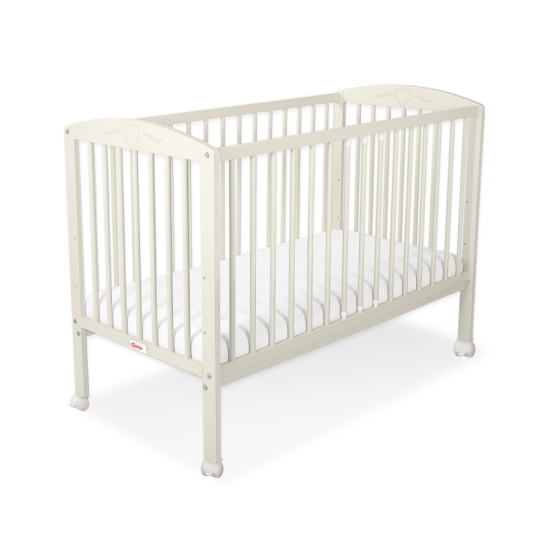 Baby cot bed 120x60cm with Hearts 5003-10- cream