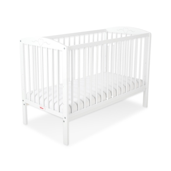 Baby cot bed 120x60cm with hearts White