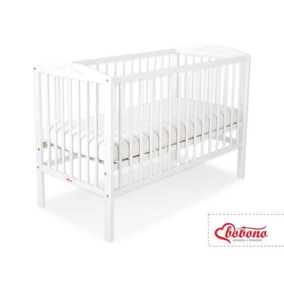 Baby cot bed 120x60cm with hearts White
