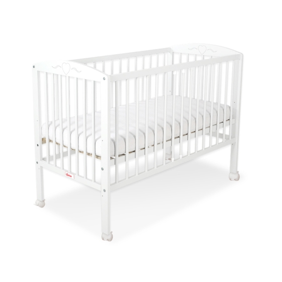 Baby cot bed 120x60cm with hearts White