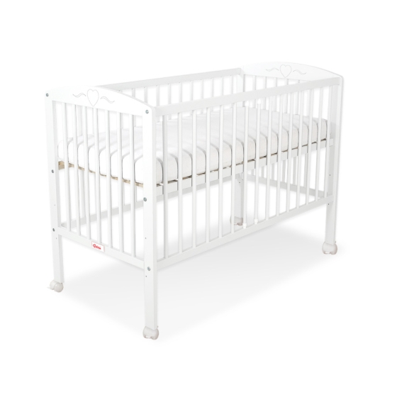 Baby cot bed 120x60cm with hearts White
