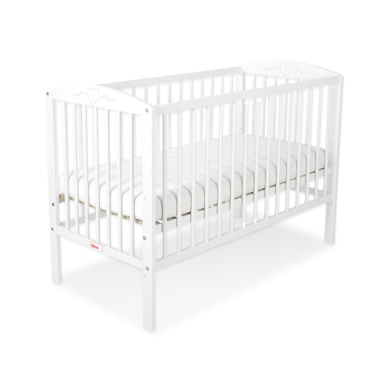 Baby cot bed 120x60cm with hearts White