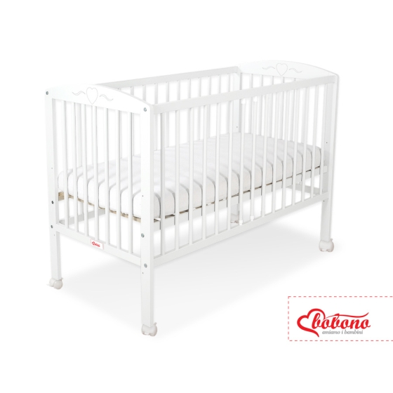 Baby cot bed 120x60cm with hearts White