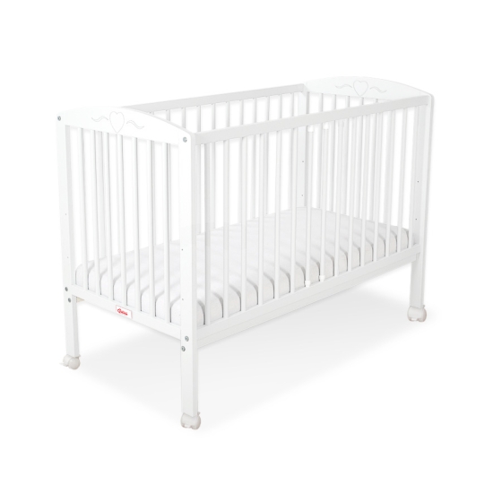 Baby cot bed 120x60cm with hearts White