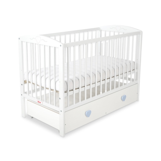 Baby cot bed 120x60cm with hearts with drawer MAXI