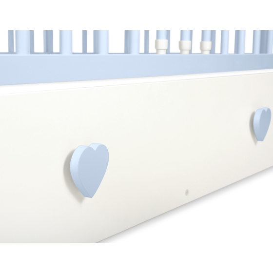 Baby cot bed 120x60cm with hearts with drawer MAXI
