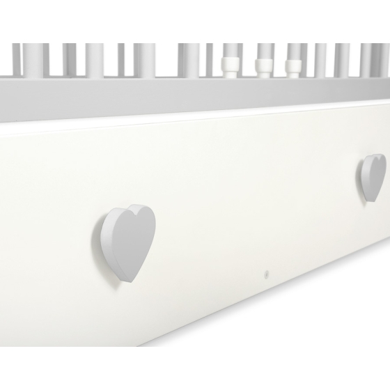 Baby cot bed 120x60cm with hearts with drawer MAXI