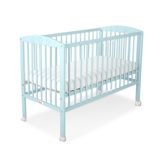 Baby cot bed 120x60cm with Stars 5002-02- mint