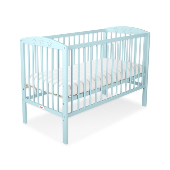 Baby cot bed 120x60cm with Stars 5002-02- mint