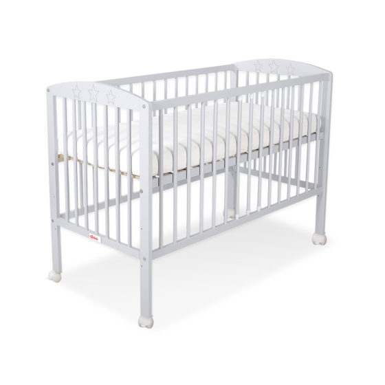 Baby cot bed 120x60cm with Stars 5002-06- Gray