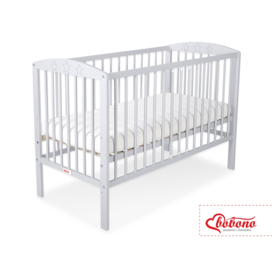 Baby cot bed 120x60cm with Stars 5002-06- Gray