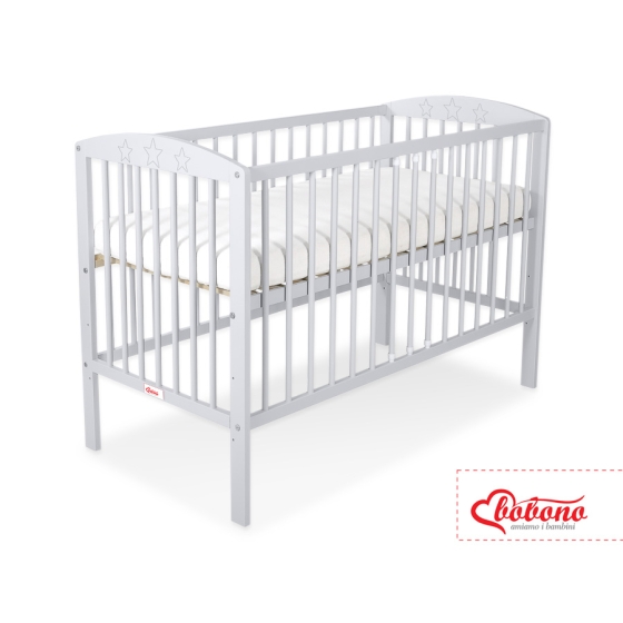 Baby cot bed 120x60cm with Stars 5002-06- Gray