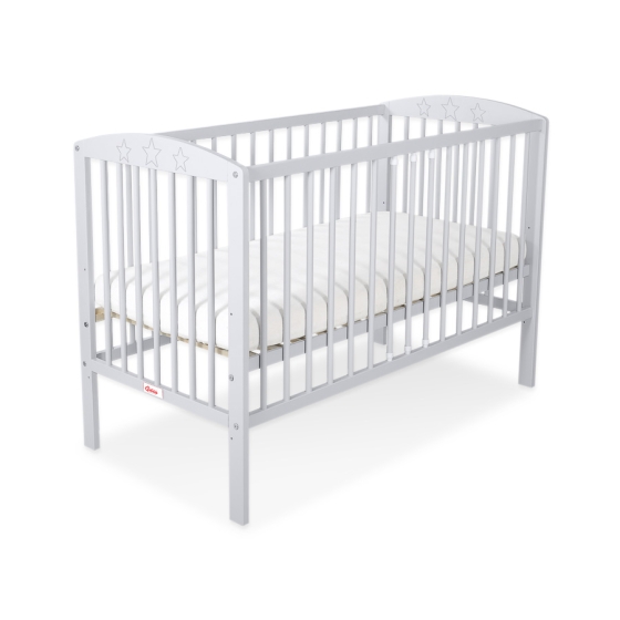 Baby cot bed 120x60cm with Stars 5002-06- Gray