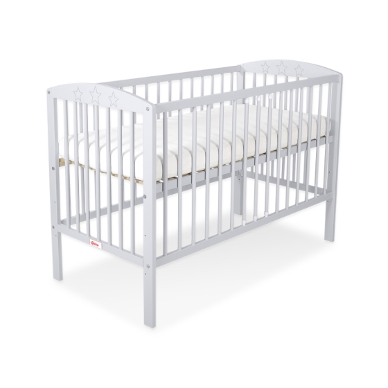 Baby cot bed 120x60cm with Stars 5002-06- Gray