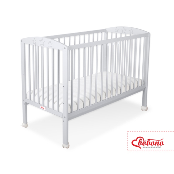 Baby cot bed 120x60cm with Stars 5002-06- Gray